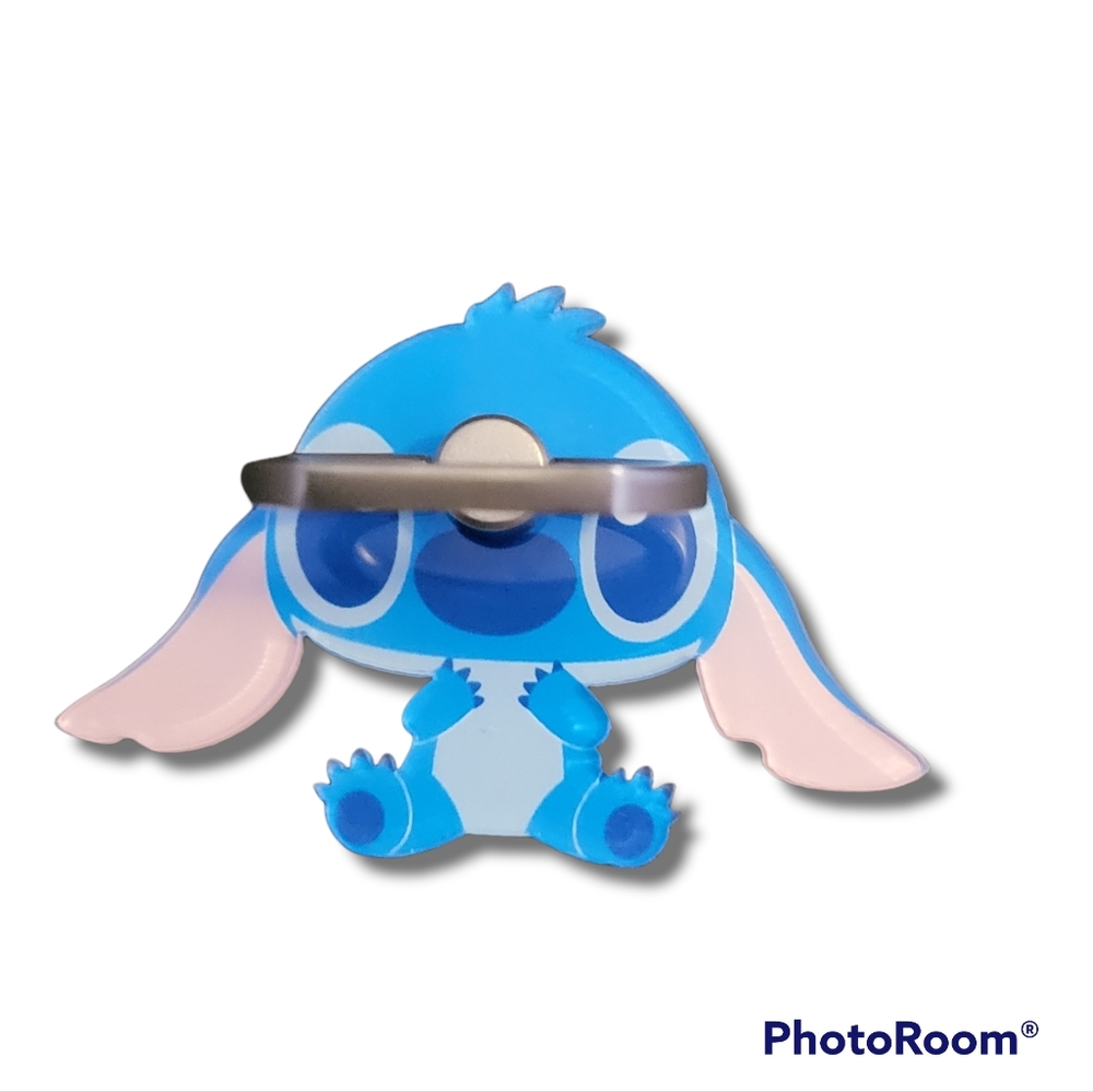 DISNEY STITCH ACRYLIC/METAL PHONE RING & STANDS UNIVERSAL.  LILO & STITCH